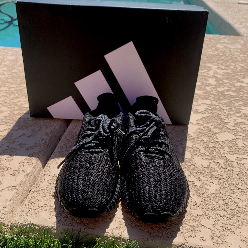 Yeezy x Adidas Pirate Black 350 Boost Sneakers - Picture 8 of 9